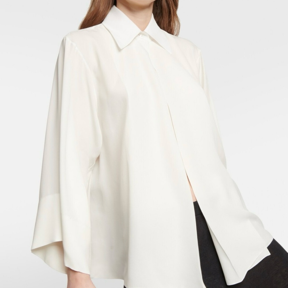 The Row Malvina off white silk top - Picture 2 of 11